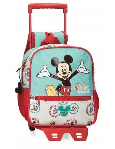 29721T1 ADAPT. BACKPACK 25CM.W/TROLLEY  MICKEY BEST FRIENDS